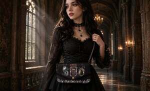 "The Dracula" Chain Crossbody Bag Vegan Leather New Horror Halloween